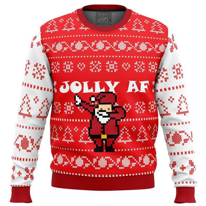 Jolly AF Ugly Christmas Sweater, Ugly Christmas Sweater For Men Women, ShopKetharses Shop