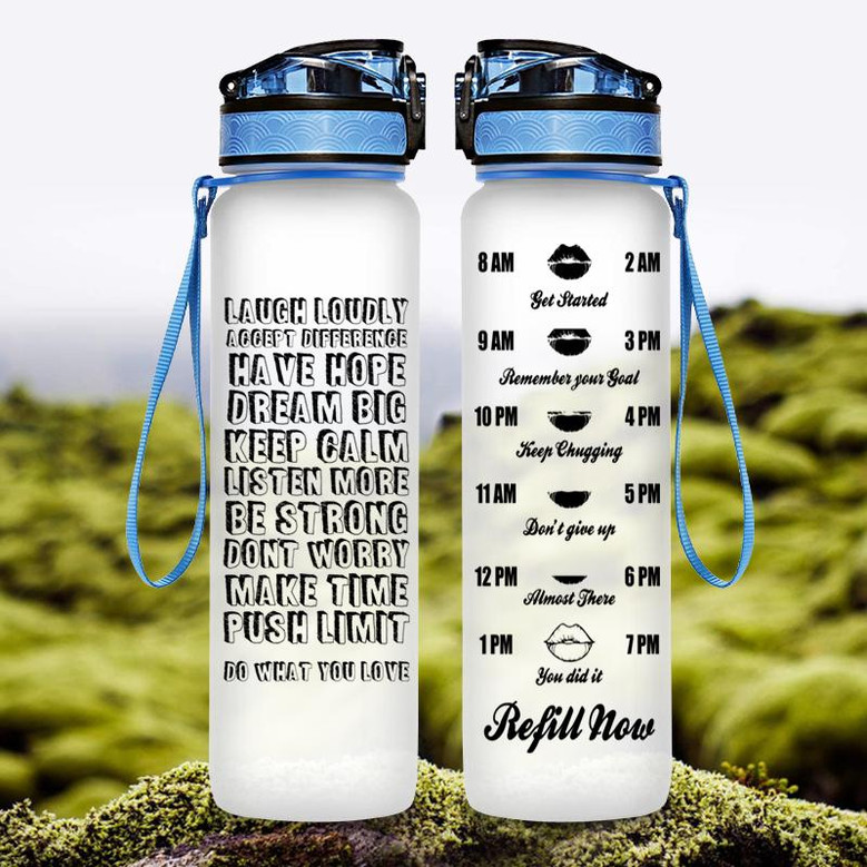 Laugh Loudly Do What You Love Quote Hydro Tracking Bottle