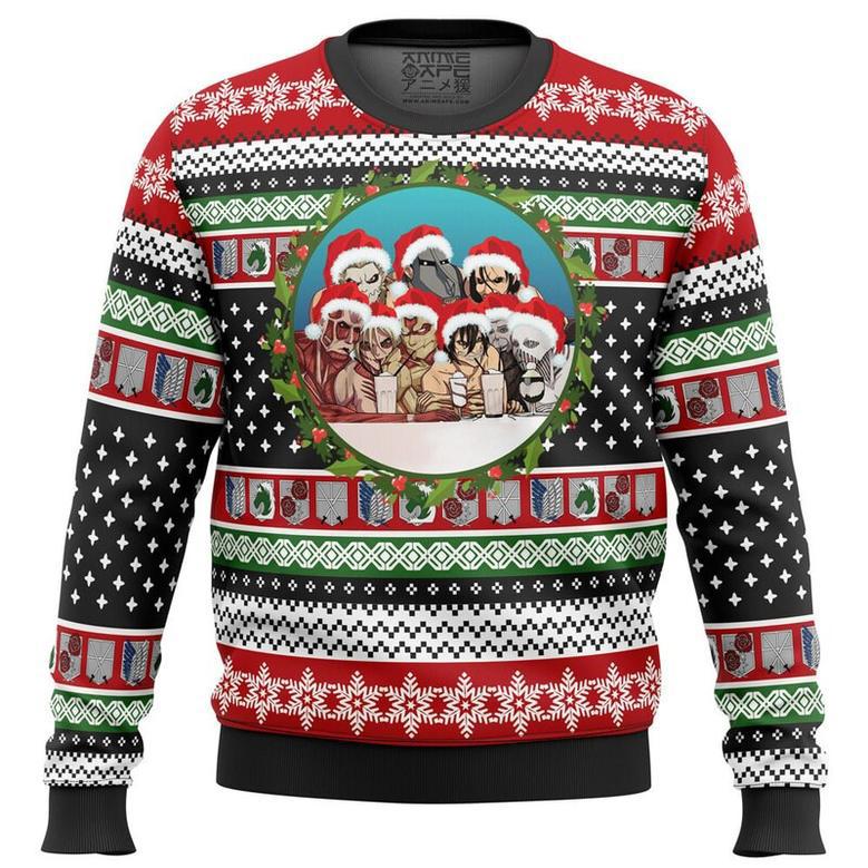 Nine Titans Attack on Titan Ugly Christmas Sweater, Ugly Christmas Sweater For Men Women