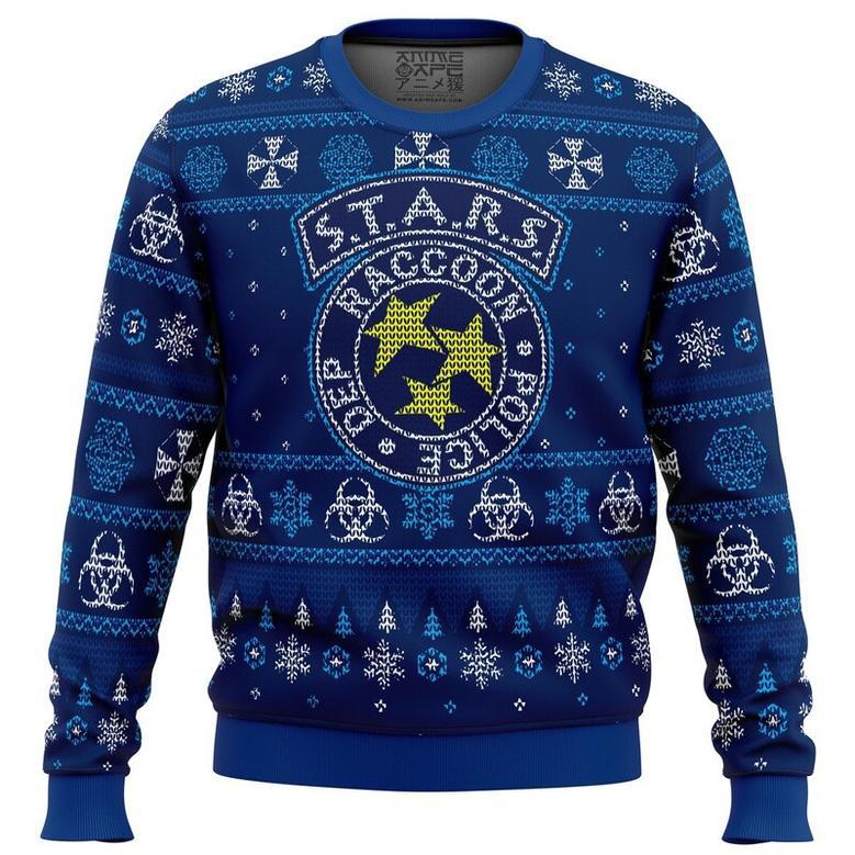 STARS Racoon City Police Resident Evil Ugly Christmas Sweater, Ugly Christmas Sweater For Men Women