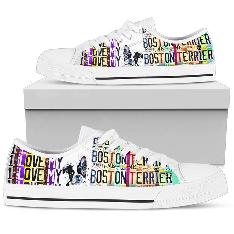 Women's Low Top Licence Plate Shoes For Boston Terrier Lovers