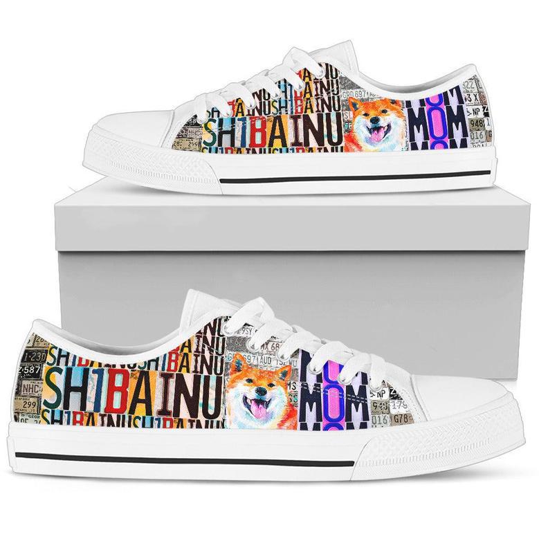 Women's Low Top Licence Plate Shoes For Shiba Inu Mom