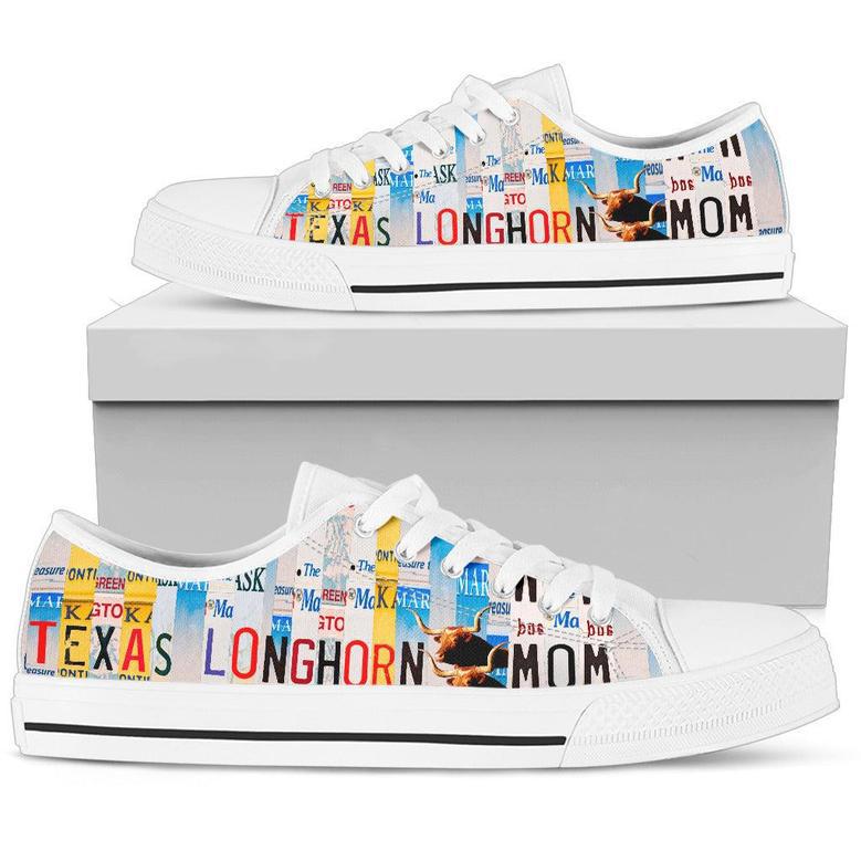 Women's Low Top Licence Plate Shoes For Texas Longhorn Mom