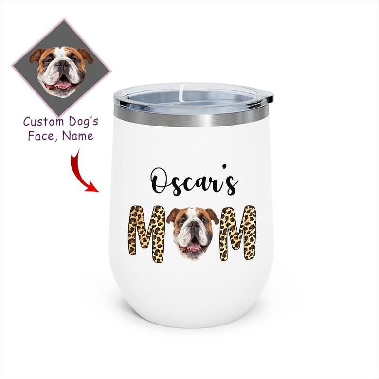 Custom Dog Mom Leopard Photo Wine Tumbler | Custom Photo | Dog Mom Gifts | Personalized Dog Mom Wine Tumbler