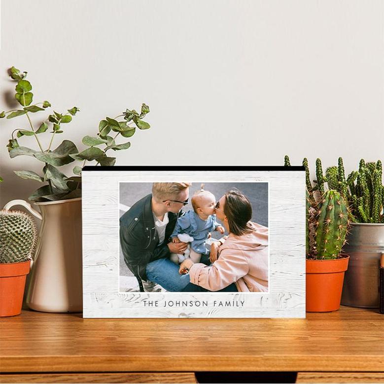 Custom Family White Frame Photo Wood Panel | Custom Photo | Family Photo Gifts | Personalized Family Wood Panel