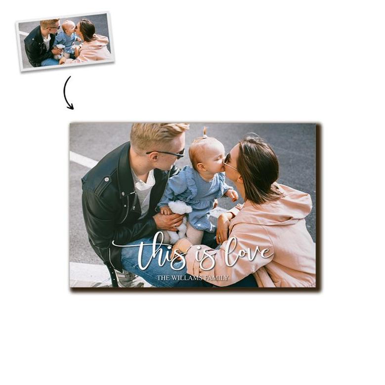Custom This Is Love Family Wood Photo Panel | Custom Photo | Photo Gifts For Family | Personalized Family Wood Panel