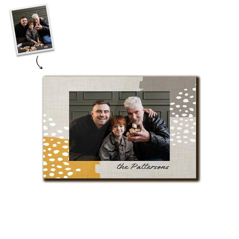 Custom Abstract Linen Photo Wood Panel | Custom Photo | Family Photo Gifts | Personalized Family Wood Panel