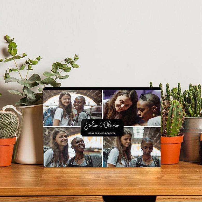 Custom Best Friend Forever Photo Wood Panel | Custom Photo | Collage Photo Frame Gifts | Personalized Friend Wood Panel