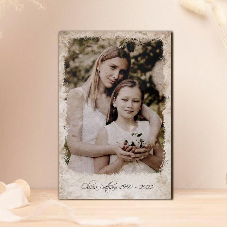 Custom Vintage Missing Mom In Heaven Wood Panel | Custom Photo | Memorial Gifts For Loss Of Mother | Personalized Mom Memorial Wood Photo Panel