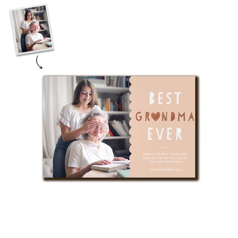 Custom Best Grandma Ever Photo Wood Panel | Custom Photo | Gifts For Grandma | Personalized Mothers Day Wood Panel