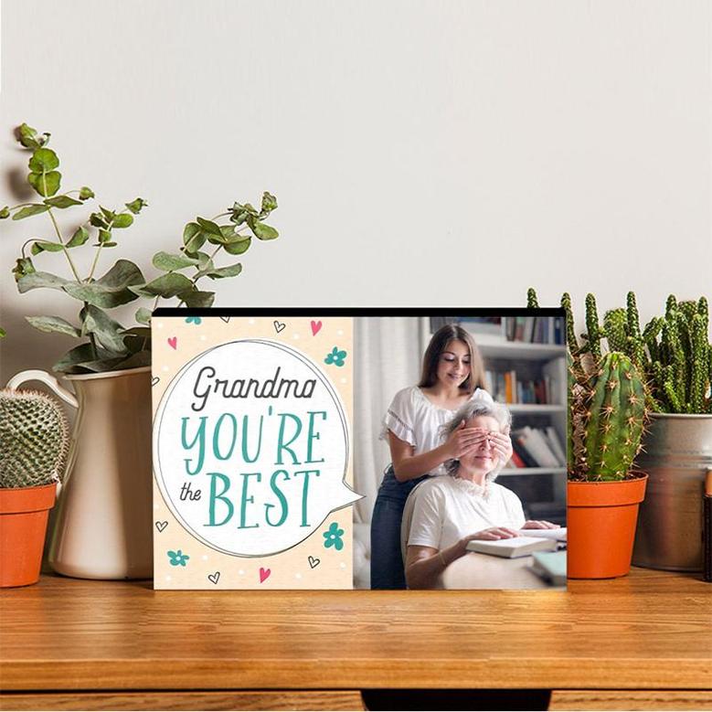 Custom Best Grandma Photo Wood Panel | Custom Photo | Gifts For Grandma | Personalized Mothers Day Wood Panel