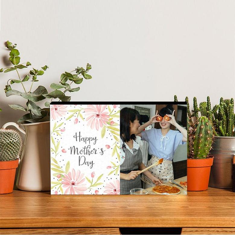 Custom Floral Mum Photo Wood Panel | Custom Photo | Photo Gifts For Mom | Personalized Mothers Day Wood Panel