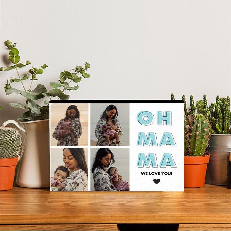 Custom Oh Ma Ma Photo Wood Panel | Custom Photo | Collage Photo Gifts For Mom | Personalized Mothers Day Wood Panel