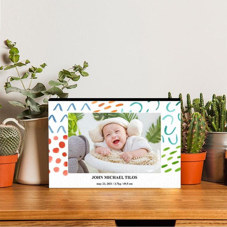 Custom Hello Baby Frame Photo Wood Panel | Custom Photo | Photo Gifts | Personalized Newborn Baby Wood Panel