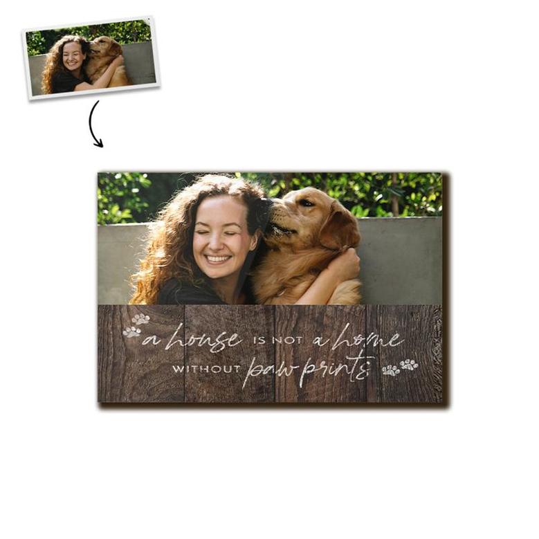 Custom Paw Prints Photo Wood Panel | Custom Photo | Pet Lover Gift | Personalized Pet Wood Panel
