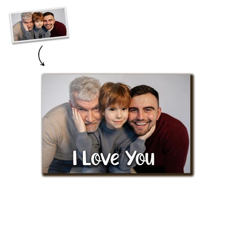 Custom I Love You Photo Wood Panel | Custom Photo | Frame Photo Gifts | Personalized Photo Wood Panel