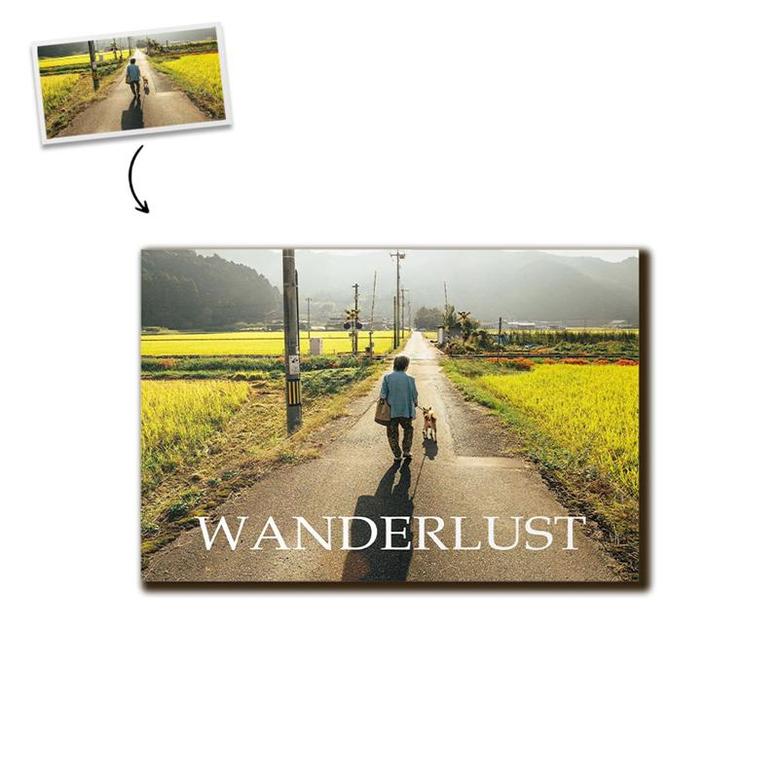 Custom Wanderlust Photo Wood Panel | Custom Photo | Photo Frame Gifts | Personalized Photo Wood Panel