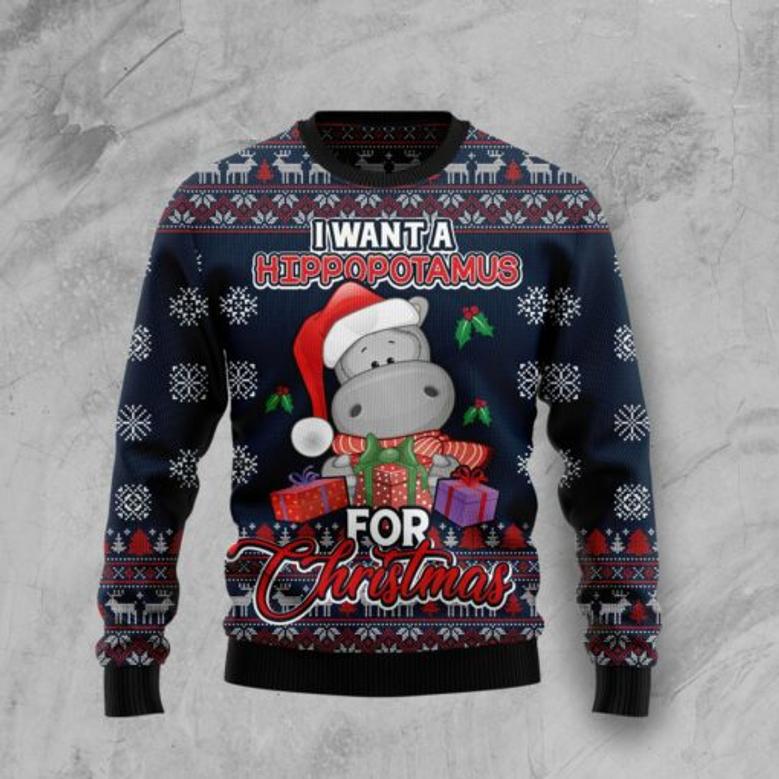 I Want A Hippopotamus For Christmas Ugly Christmas Sweater