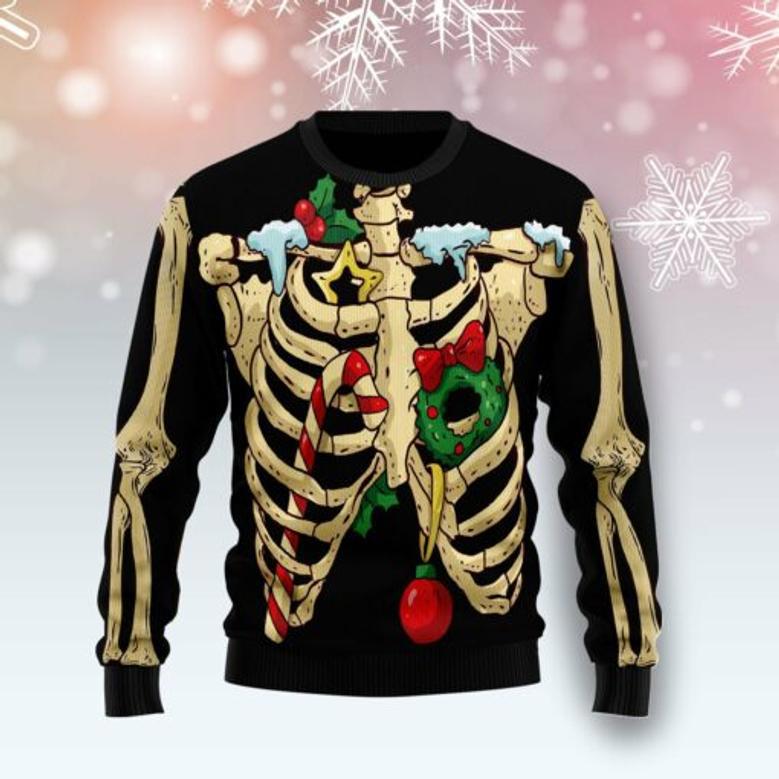 Skeleton Christmas Awesome Ugly Christmas Sweater