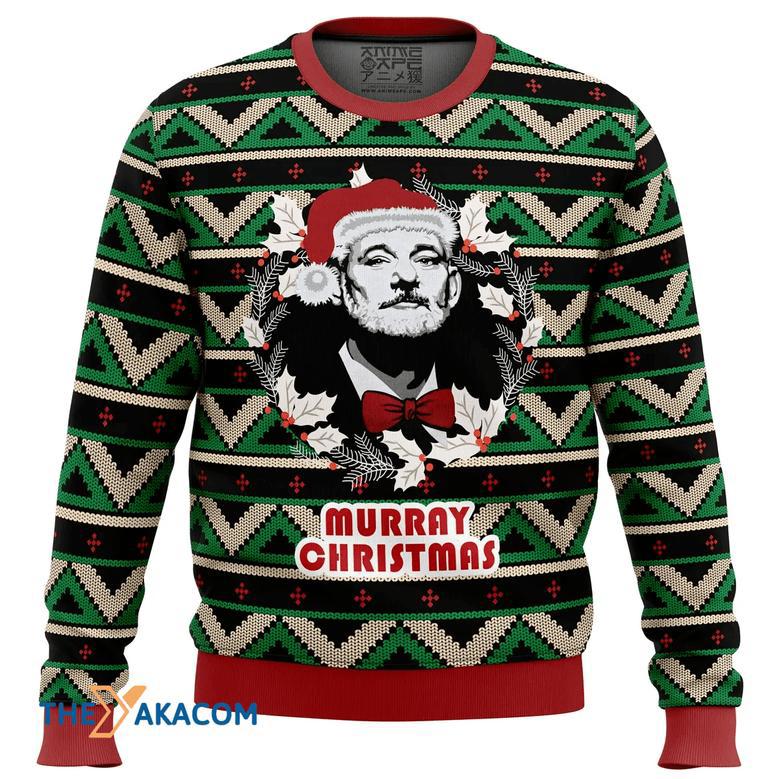 A Very Murray Christmas Gift For Fan Anime Christmas Ugly Sweater