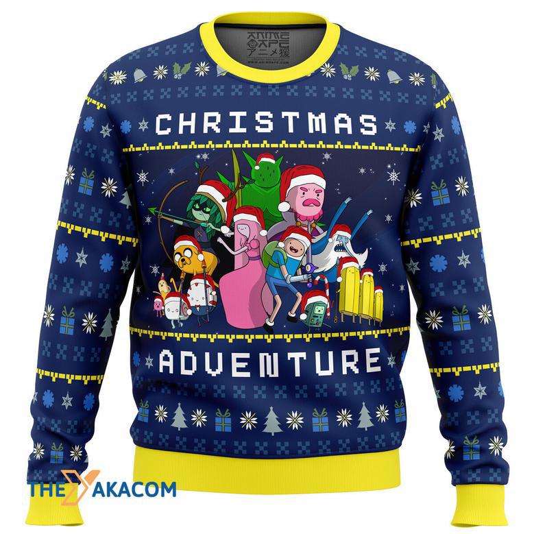 Adventure Time Christmas Quest Gift For Fan Anime Christmas Ugly Sweater