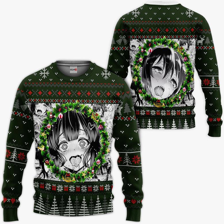 Ahegao Custom Anime Ugly Christmas Sweater