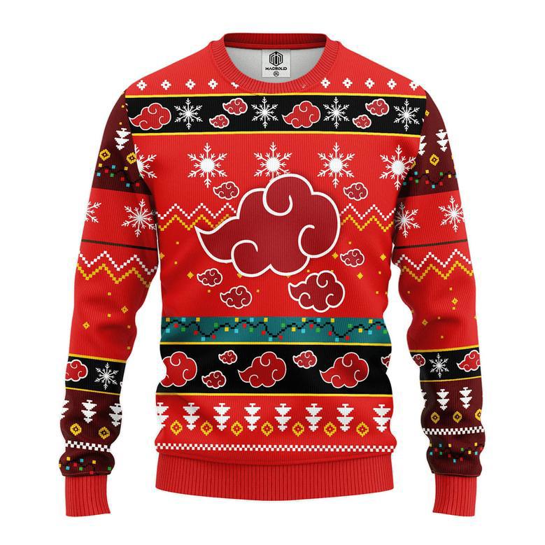 Akatsuki Naruto Anime Ugly Christmas Sweater Red