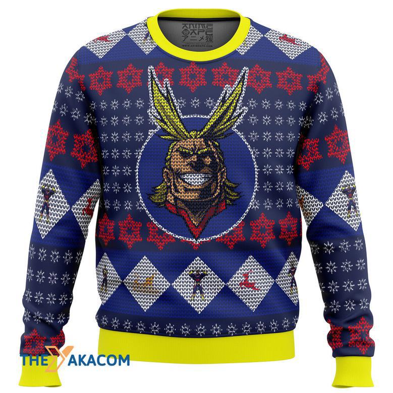 All Might My Hero Academia Gift For Fan Anime Christmas Ugly Sweater