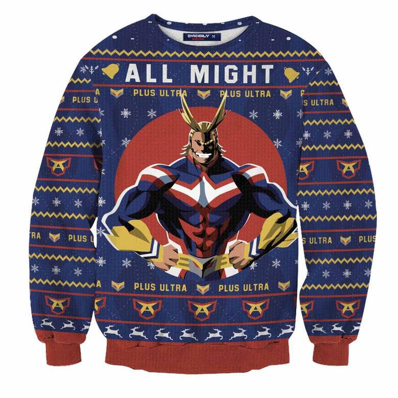 All Might Wool Knitted Sweater Hero Academia Christmas Sweater