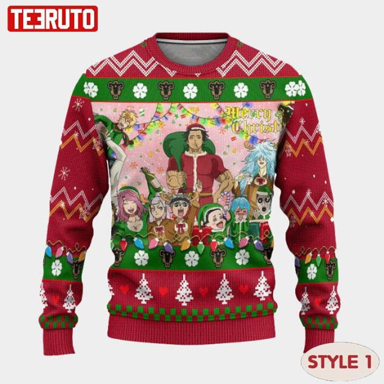 Anime Black Clover Characters Ugly Christmas Wool Knitted Sweater Multiple Styles