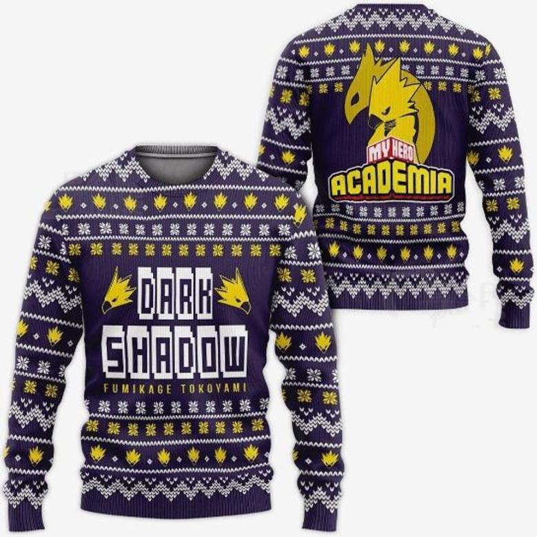 Anime Fumikage Tokoyami My Hero Academia Ugly Xmas Wool Knitted Sweater