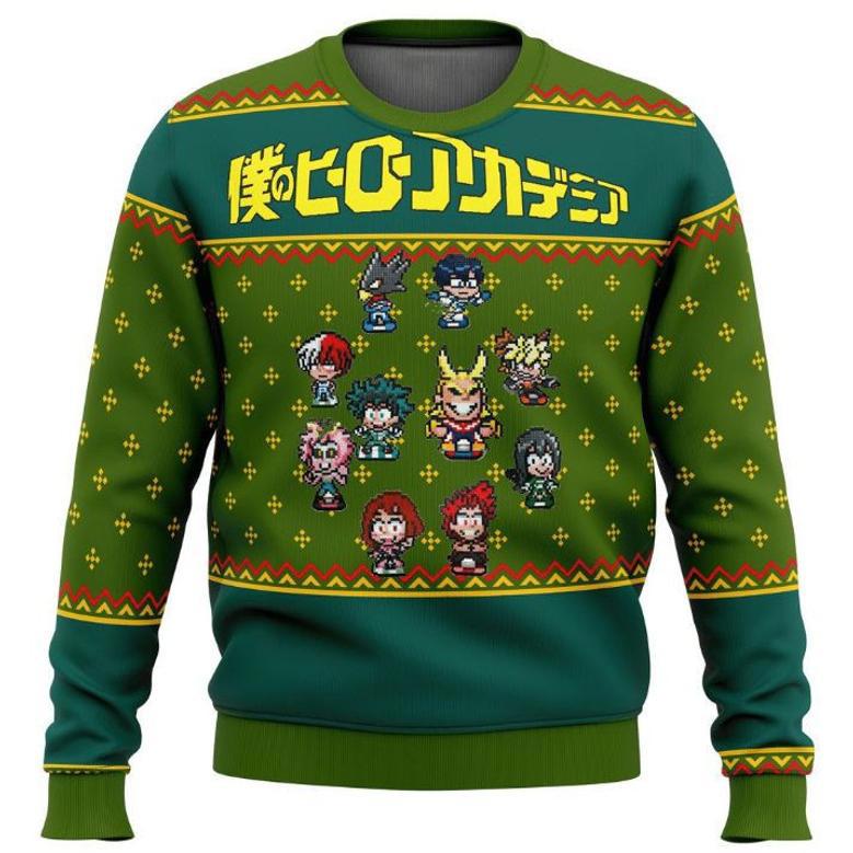 Anime Sprites My Hero Academia Anime Gift Fan Ugly Xmas Wool Knitted Sweater