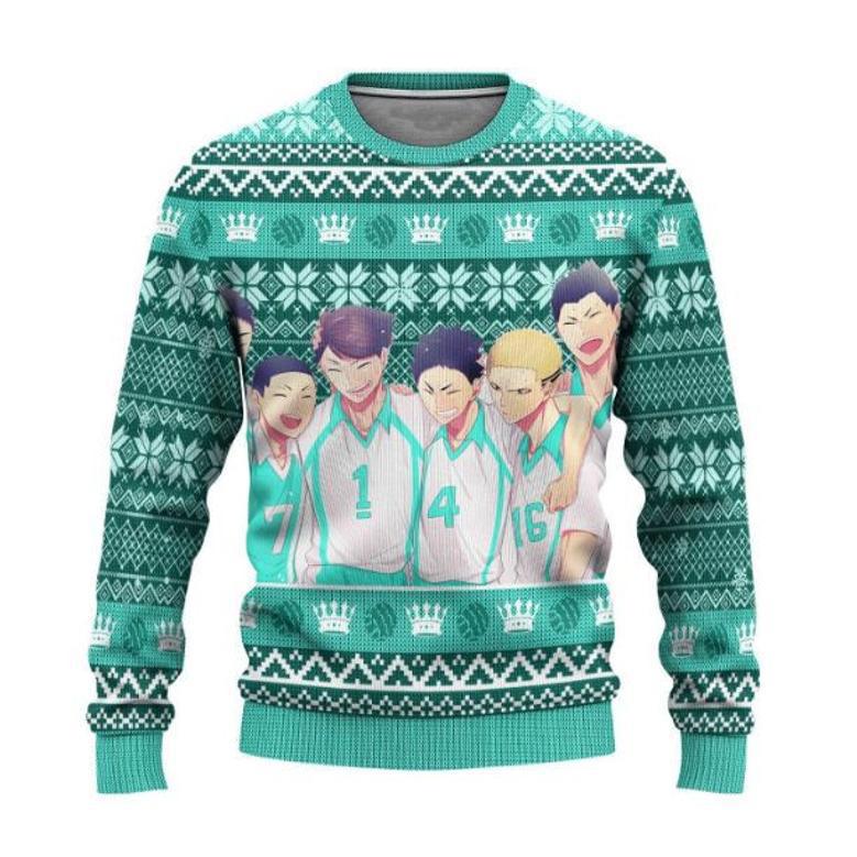 Aoba Johsai High Haikyuu Anime Gift Fan Xmas Ugly Wool Knitted Sweater