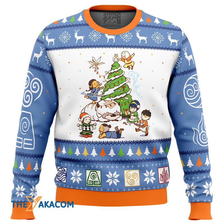 Avatar the Last Airbender Christmas Time Custom Gift For Fan Anime Christmas Ugly Sweater