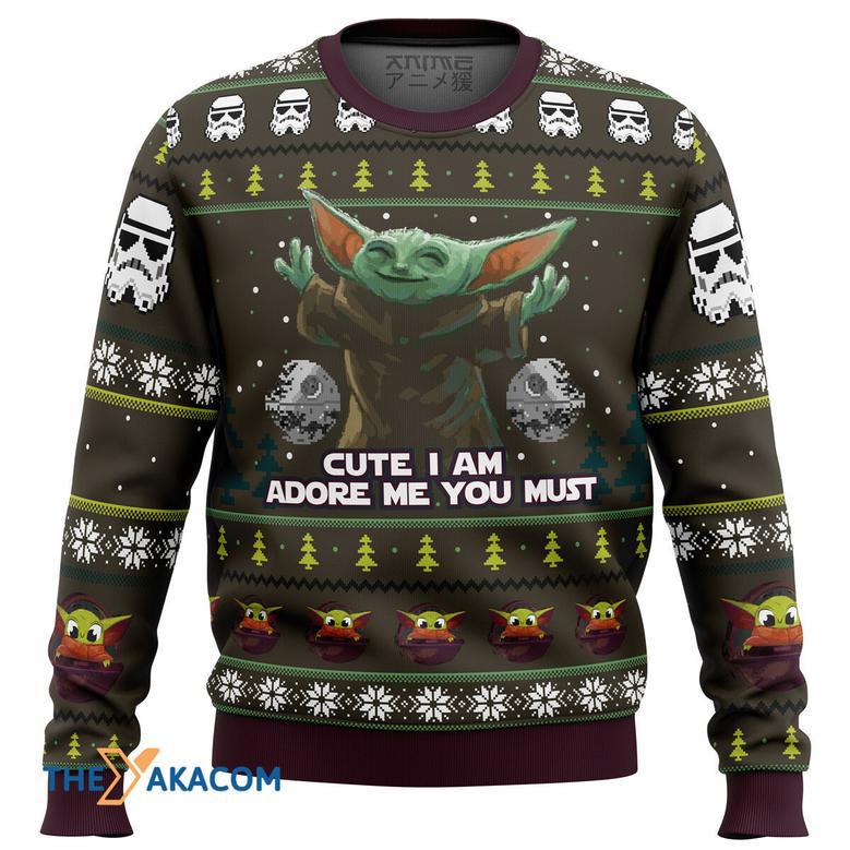 Baby Yoda Cute Mandalorion Star Wars Gift For Fan Anime Christmas Ugly Sweater