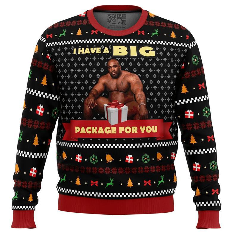 Big Package Barry Wood Meme Ugly Christmas Sweater