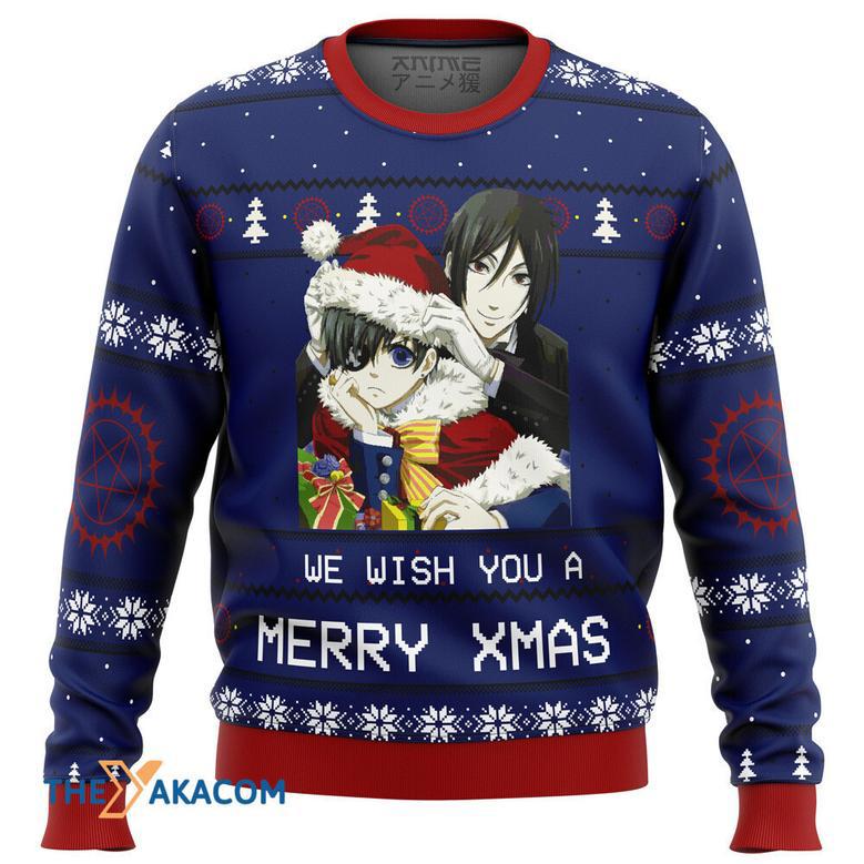 Black Butler Merry Xmas Custom Gift For Fan Anime Christmas Ugly Sweater