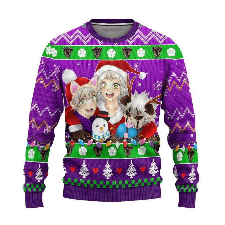 Black Clover Anime Ugly Christmas Sweatshirt Purple Xmas Gift