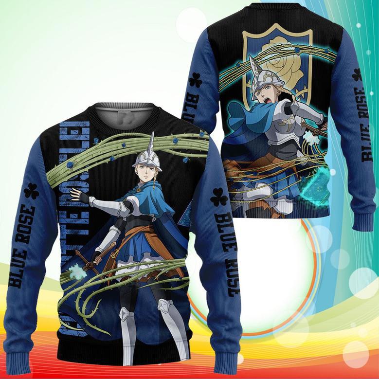 Blue Rose Charlotte Roselei Sweatshirt Black Clover Anime Printed Sweater