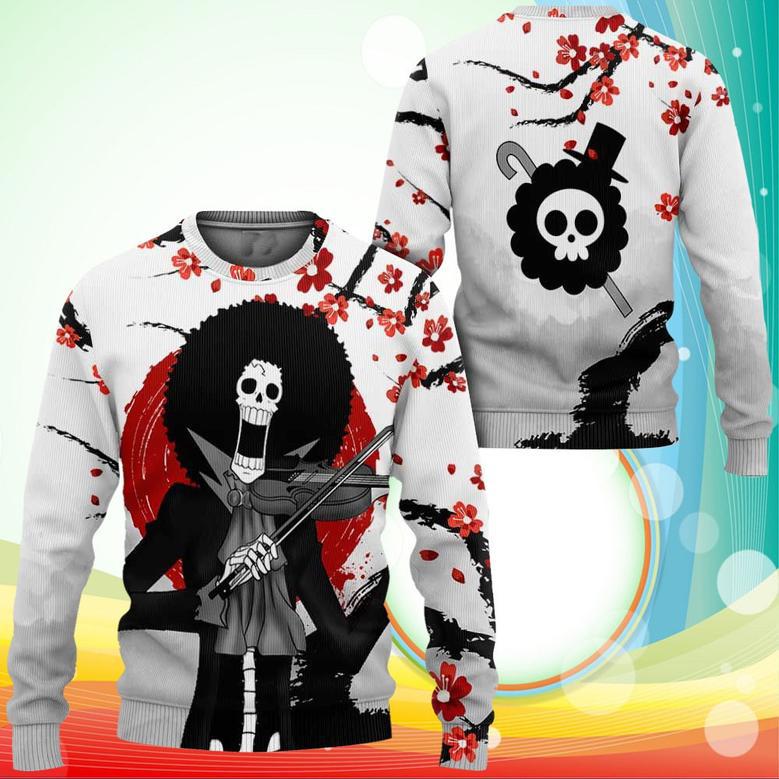 Brook Sweatshirt Japan Style One Piece Anime Printed Sweater