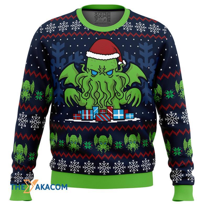 Call Of Christmas Cthulhu Gift For Fan Anime Christmas Ugly Sweater