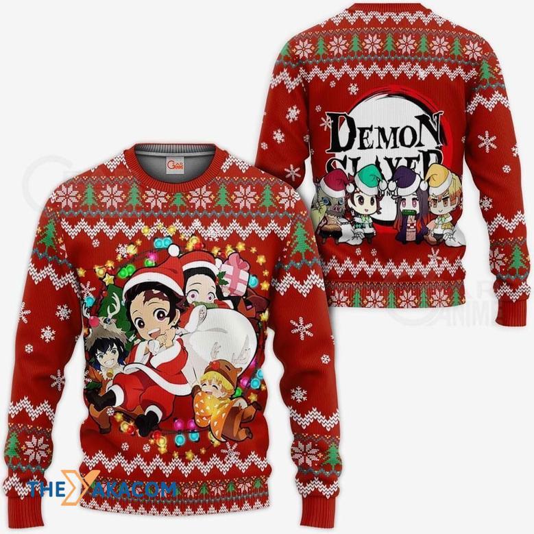 Characters of Kimetsu no Yaiba Anime Custom Gift For Fan Anime Christmas Ugly Sweater