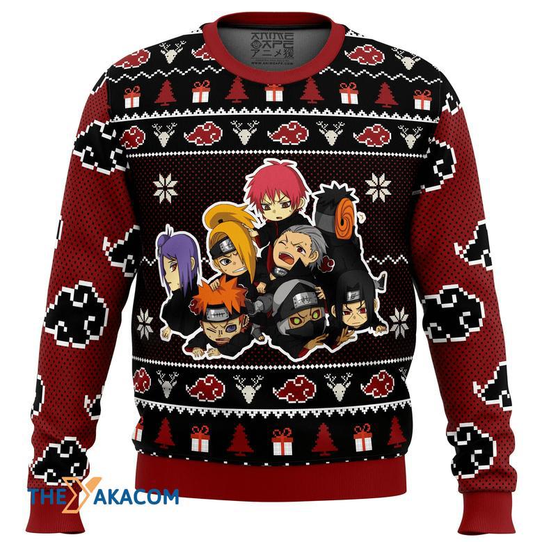 Chibi Akatsuki Naruto Gift For Fan Anime Christmas Ugly Sweater