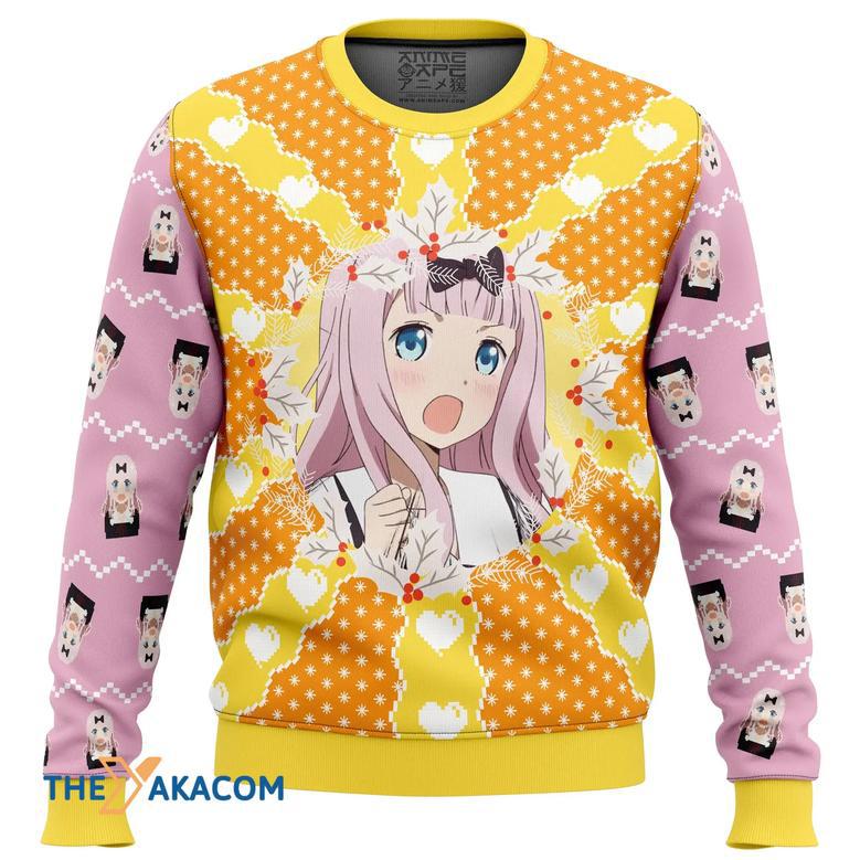 Chika Fujiwara Kaguya-sama Love Is War Custom Gift For Fan Anime Christmas Ugly Sweater