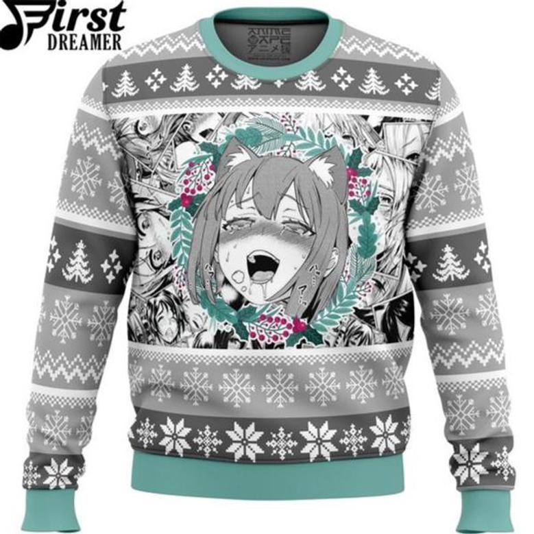 Christmas Anime Ahegao Ugly Christmas Sweater