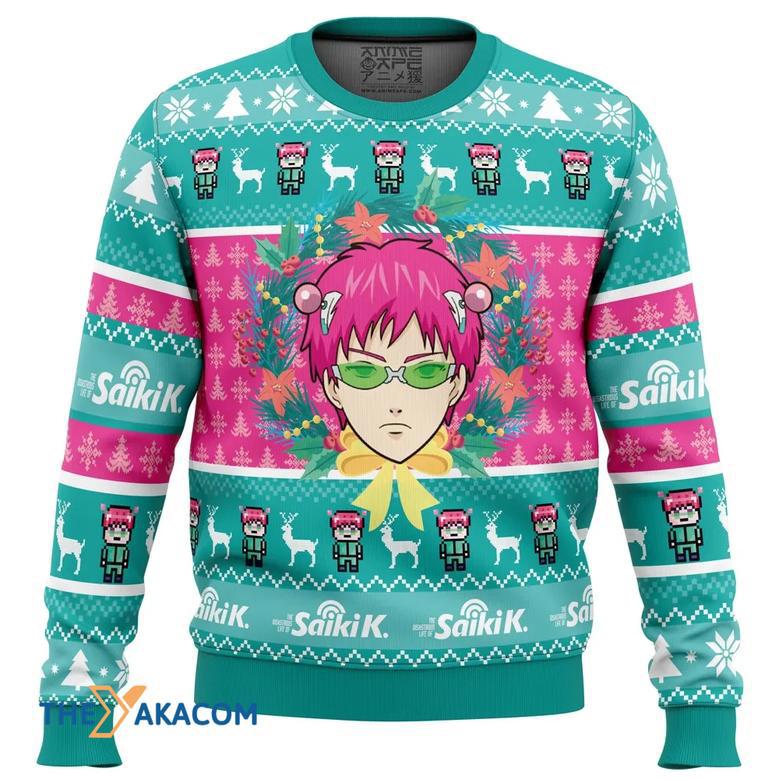 Christmas at School Saiki Kusuo no Psi-nan Gift For Fan Anime Christmas Ugly Sweater