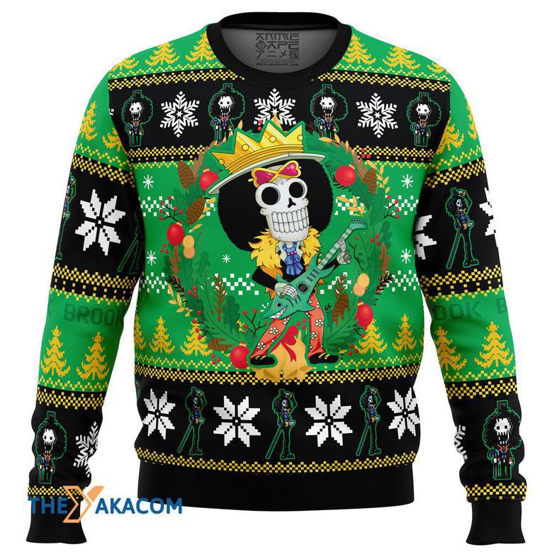 Christmas Brook One Piece Gift For Fan Anime Christmas Ugly Sweater