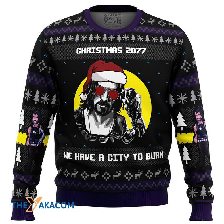 Christmas Cyberpunk Gift For Fan Anime Christmas Ugly Sweater