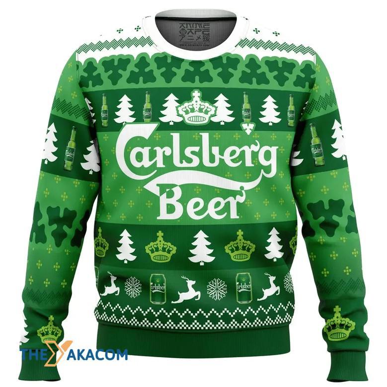 Christmas Drink Carlsberg Beer Custom Gift For Fan Anime Christmas Ugly Sweater