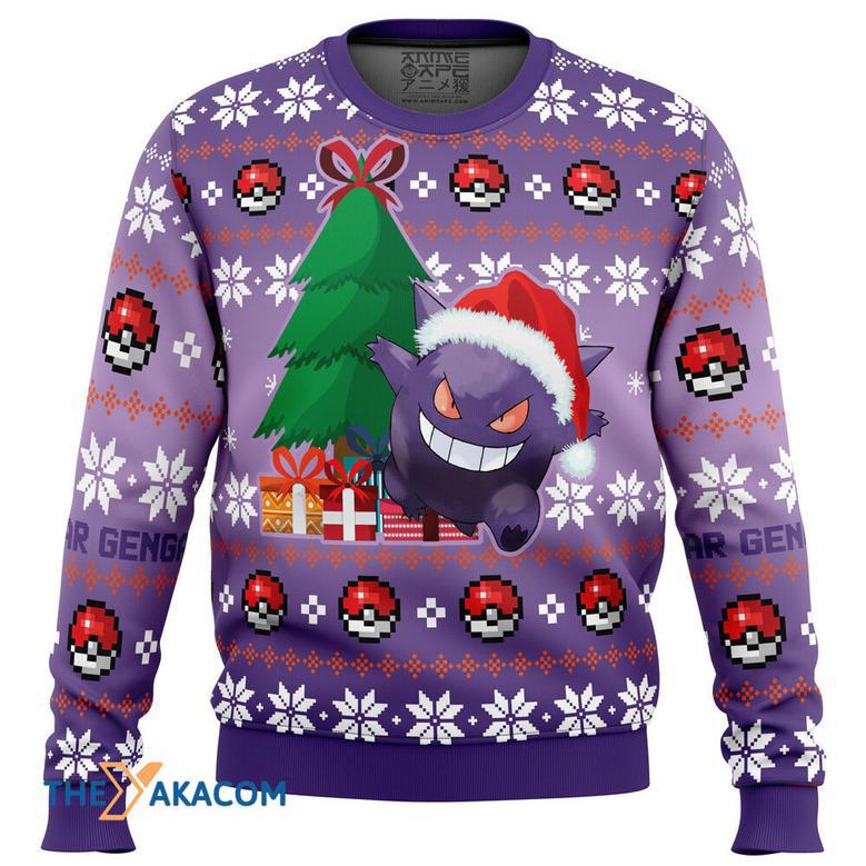 Christmas Gengar Pokemon Gift For Fan Anime Christmas Ugly Sweater